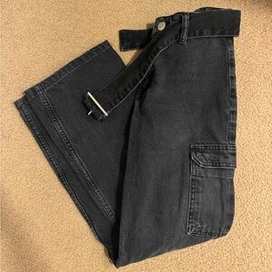 Zara Charcoal Cargo Pants with Belt